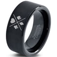 thumbnail image 1 of Tungsten Playing Cards Suit Symbol Band Ring 9mm Men Women Comfort Fit Black Flat Cut Brushed Polished, 1 of 4