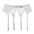 thumbnail image 1 of Zhuge Cinturón de Liguero Mujer, Lace Garter Belt Vintage con Tirantes Ajustables y Clip Metal, Sin calcetines y bragas,El estilo C,Talla M Blanco, 1 of 4