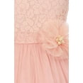 thumbnail image 3 of Flower Girl Dress Pearl Flower Floral Pattern Soft Tulle for Little Girl Navy 2 MBK.346, 3 of 3