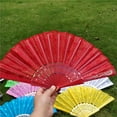 thumbnail image 2 of Bgsha New Chinese Hand Held FAN Silk Folding Spanish Style Flower Dance Party Wedding, 2 of 7