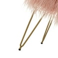 thumbnail image 6 of Faux Fur Ottoman Foot Stool, 15'' Wide Vanity Stool with Gold Metal Legs, Comfy Faux Fur Makeup Stools Entryway Ottoman, Plush Fluffy Footrest for Bedroom, Living Room, Pink, 6 of 7