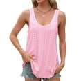 thumbnail image 5 of Tittly Tank Tops Vest for Women Women's Solid Color Fashionable Casual Round Neck Sleeveless Camisole Top Womens Tops Vest Tops for Women Pink M, 5 of 8