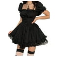 thumbnail image 2 of Lucakuins - Vestido corto de encaje con mangas abullonadas para mujer Lucakuins moda, 2 of 5