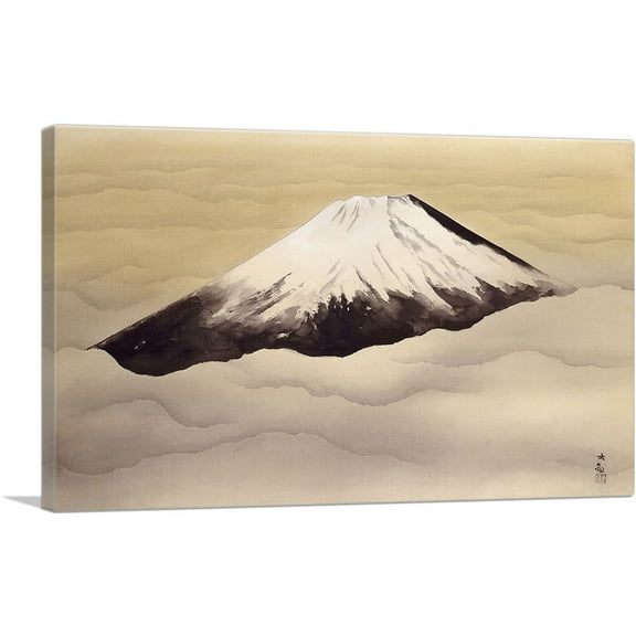 ARTCANVAS Mt Fuji Canvas Art Print by Jakuchu Ito - Size: 26" x 18" (0.75" Deep)
