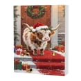 thumbnail image 6 of Christmas Highland Cow Advent Calendar 2025 24 Days Of Christmas Advent Calendar Hanging Ornament Xmas Tree Cartoon Cow Decorative Ornament 2D Acrylic with Santa Hats Holiday Decor, 6 of 6