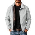 thumbnail image 2 of RongHuan Men's Softshell Jacket Big and Tall Full Zip Windproof Jackets Fashion Long Sleeve Coat for Travel and Outdoor, 2 of 7