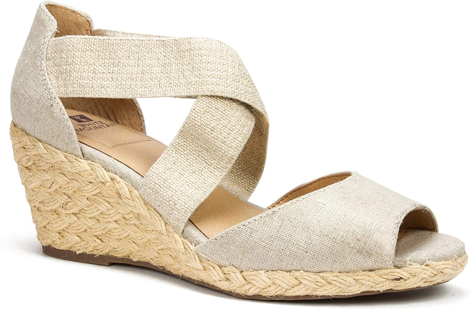 white mountain wedge sandals