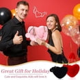 thumbnail image 5 of 2 Pieces Valentine's Day Furry Purse Soft Fluffy Heart Handbags for Women Girls Valentines Day Cute Present - Black + Red, 5 of 5