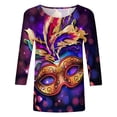 thumbnail image 5 of PMUYBHF T-Shirt Imprimé Joyeuses Fêtes Manches 3/4 Col Rond Blouse 896 TTTG, 5 of 5