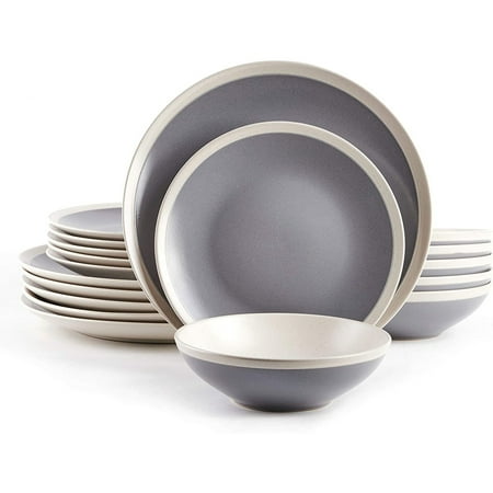 

Rock Ridge Speckled Stoneware Dinnerware Set (18pc Set Light Grey and Ivory)