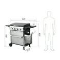 thumbnail image 4 of JESTOP 4-Burner Propane Gas Grill with 2 Foldable Side Tables, 49,200 BTU Outdoor BBQ Grill with Porcelain-Enameled Flame Tamers, Built-in Thermometer, Easy Assembly for Patio, Backyard BBQ, 4 of 7