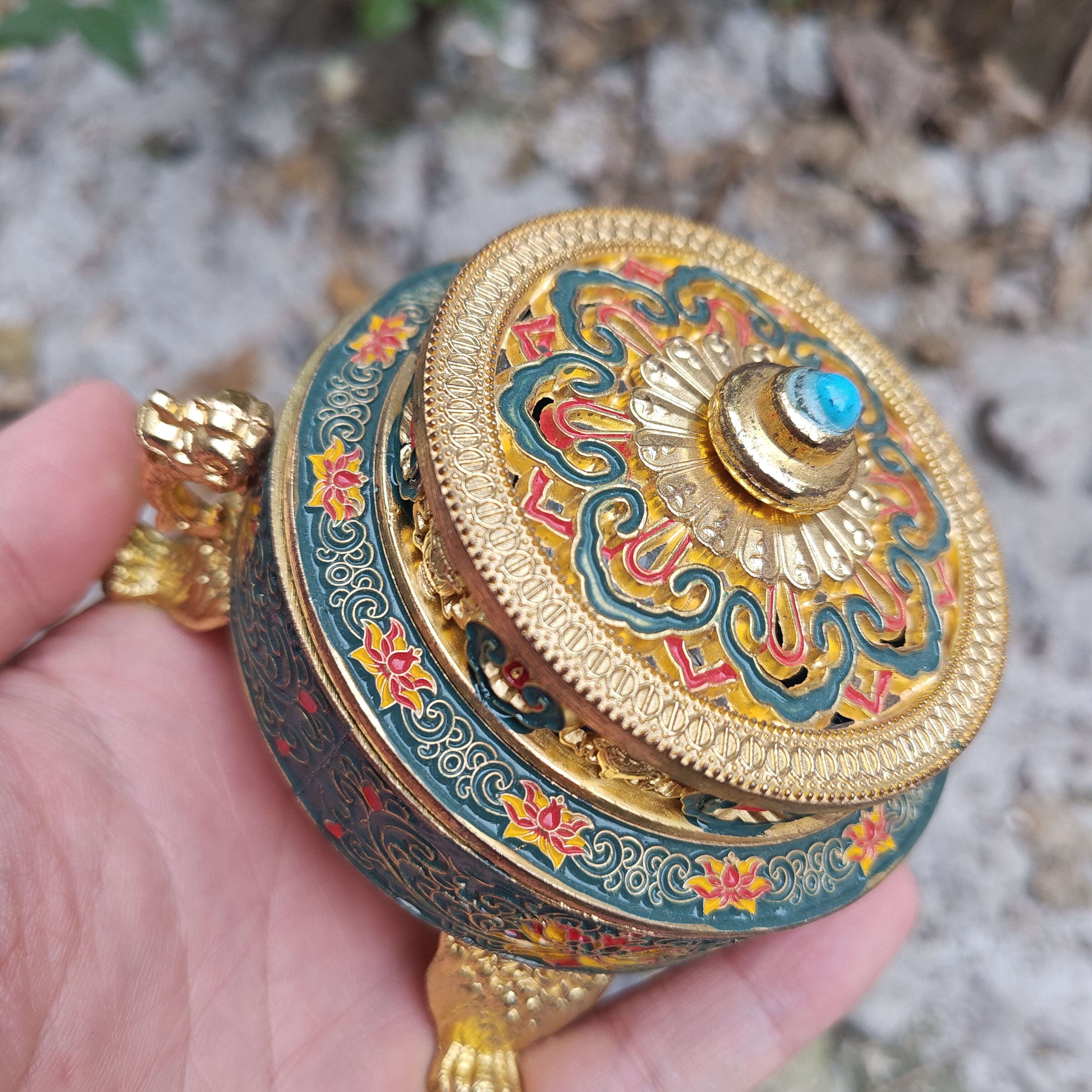 Vintage Bronze Buddha Censer Incense Burner Unique Ritual  Incense holder, Tibet culture Brass Ash catcher censer Incensory Decorative xx082