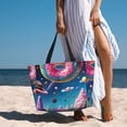 thumbnail image 6 of Pofeuu Colorful Donut Print Beach Bag,Waterproof Sandproof Beach Tote Bag, Large Capacity Foldable Beach Bags for Women, 6 of 7