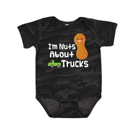 

Inktastic Nuts About Trucks Outfit Boys Gift Baby Boy Bodysuit