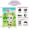 thumbnail image 3 of Gabby's Dollhouse Kids Green Blue Print Fleece Bed Blanket, Twin/Full, 3 of 5