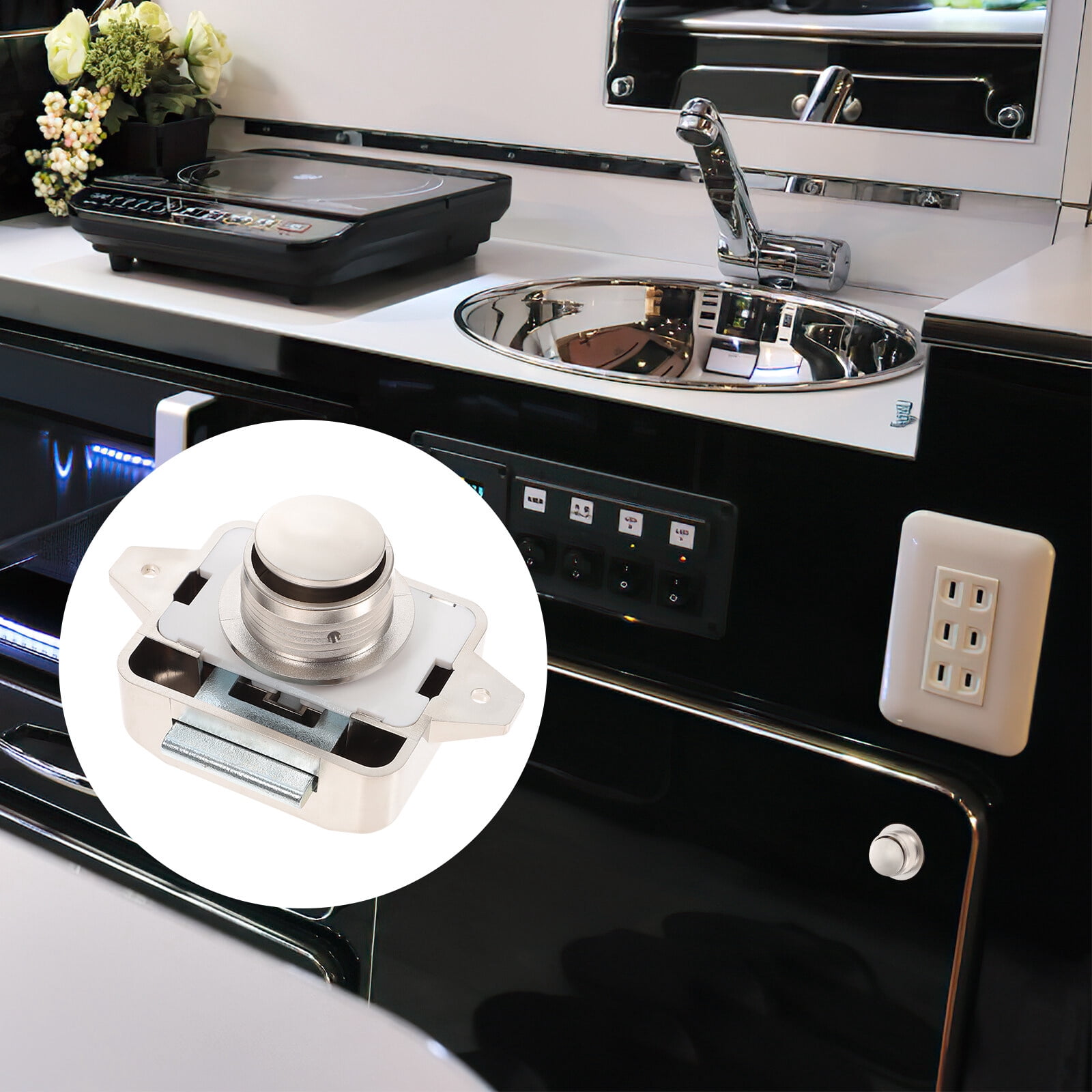 FRCOLOR 5pcs Keyless Latch Lock Zinc Alloy Cabinet Lock Cabinet Latch Lock Accessory,3.94"X4.13"X3.54"