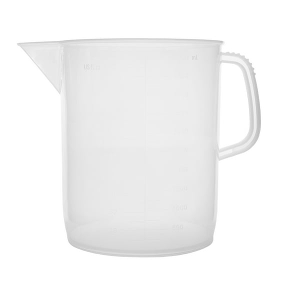 Measuring Jug, 5000ml - Short Form, Euro Design - Polypropylene Plastic - Raised Graduations - Chemical Resistant, Autoclavable - Handle for Convenient Lifting - Eisco Labs