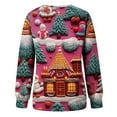 thumbnail image 5 of Herrnalise Womens Tops Fashion Pullover Round-Neck Long Sleeve Christmas Printed Blouses Sweatshirt Tops Gifts for Women, 5 of 5