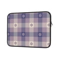 thumbnail image 2 of Bingfone Purple Floral Gingham Check Plaid Laptop Sleeve Case 15 Inch, 360° Protective Computer Carrying Bag, 2 of 9