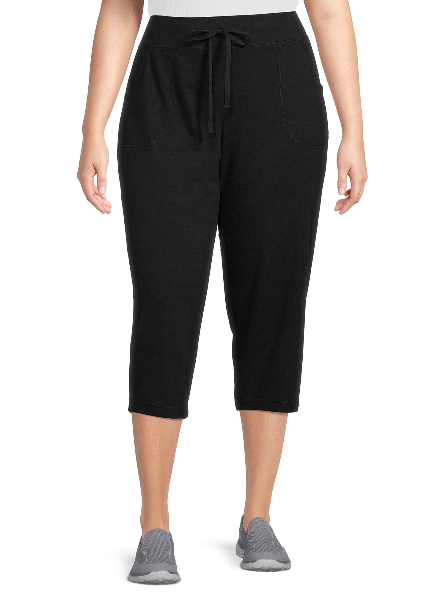 Athletic Works Women's Plus Size MidRise Knit Capris