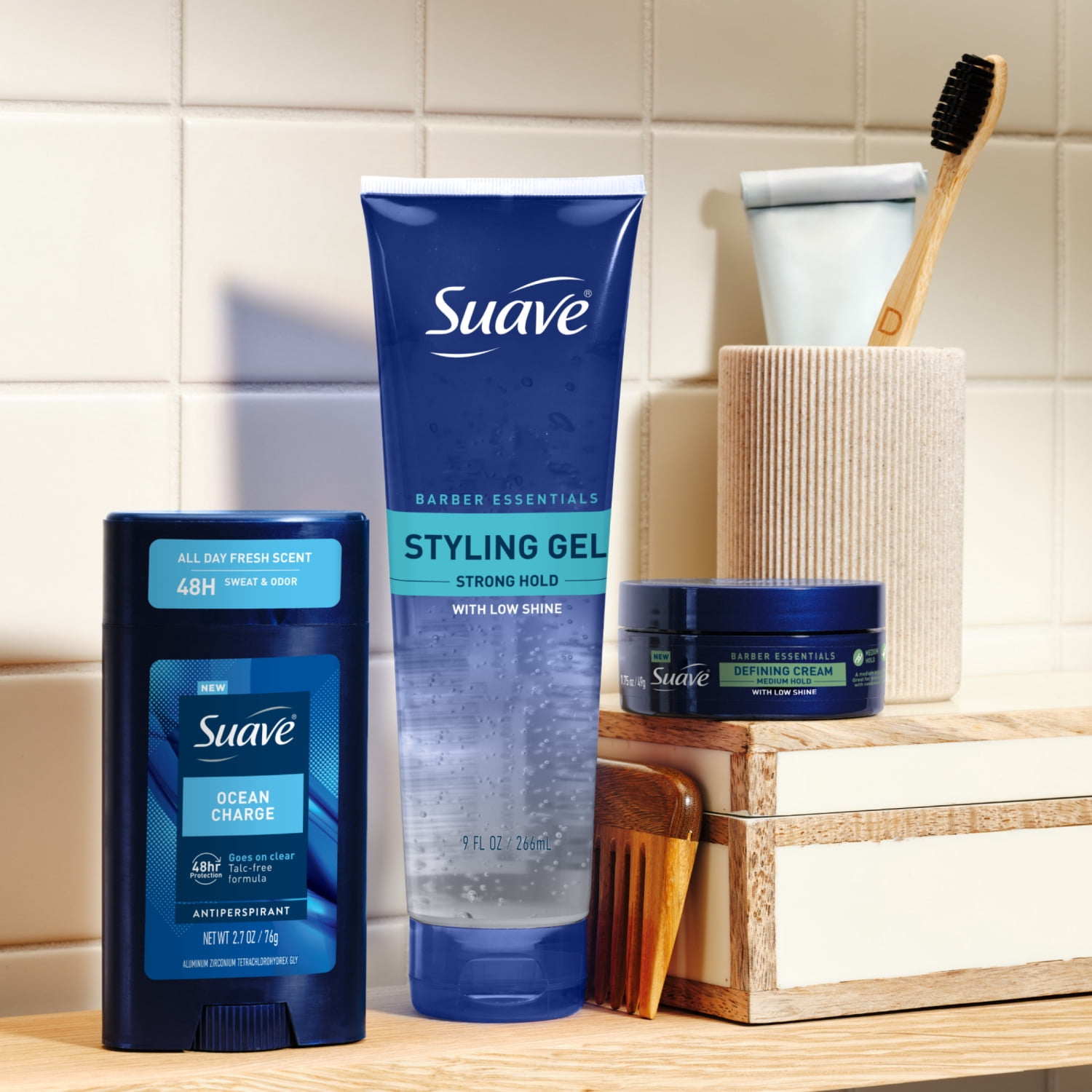 (2 pack) Suave Ocean Charge Men’s Antiperspirant Deodorant, Marine & Driftwood Scent, 48-Hour Protection, 2.7 oz