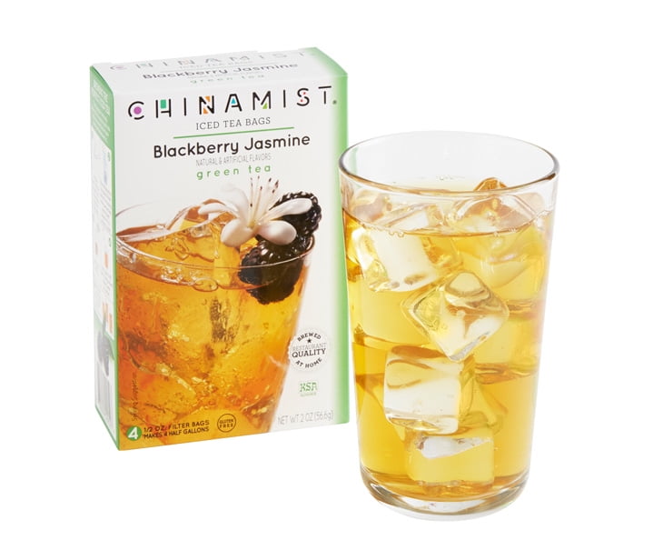 China Mist Naturally Flavored Blackberry Jasmine Iced Tea Bags, 4-Count Box, 2-Pack (Each Bag Yields 1/2 Gallon)