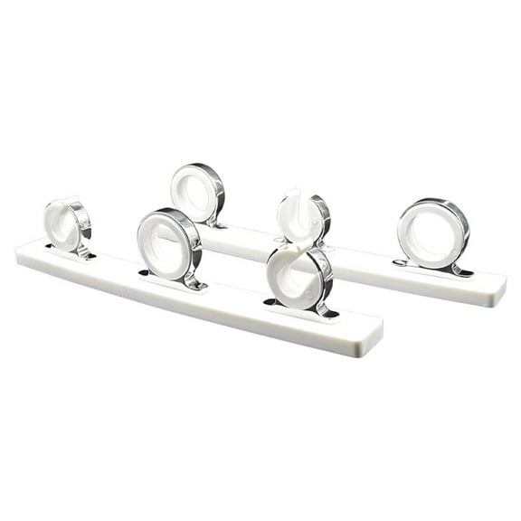 MARINE CITY Fishing Rod Storage Hanger Rack, 3-Rod Reel with White Poly Board, 316 Stainless Steel, Length 2.71 Inches for Boats Yachts Cars & Marine Use