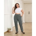 thumbnail image 2 of HDE Womens Plus Size Pull On Pintuck Pants with Pockets Slate Gray - 2X, 2 of 7