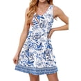 thumbnail image 3 of Fantaslook Summer Dresses for Women Casual V Neck Sleeveless Sundresses Floral Beach Short Dress with Pockets, 3 of 8