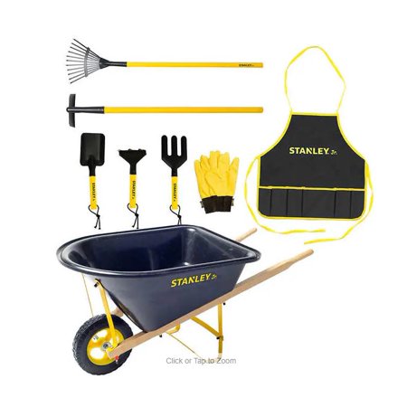 Stanley Jr Wheelbarrow & 7 Piece Garden Set