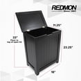 thumbnail image 3 of Redmon Contemporary Wooden Clothes Hamper for Bedroom and Laundry Room, Espresso, 3 of 7