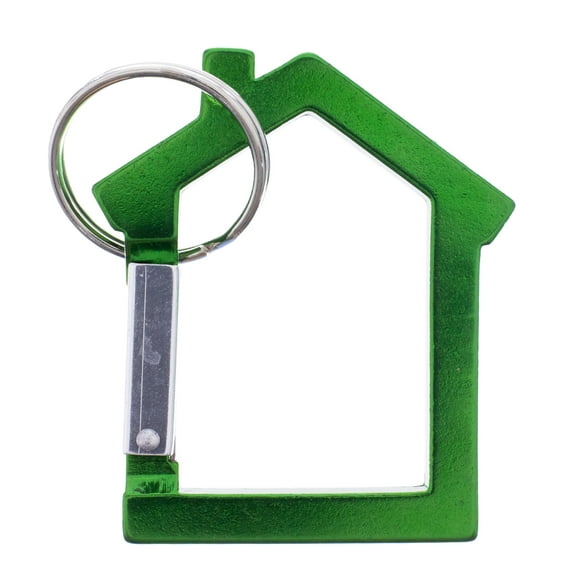 West Coast Paracord House Shaped Carabiner with Split Key Ring - Colored Aluminum - Multiple Pack Sizes and Colors to Choose From