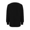 thumbnail image 5 of asdoklhq Christmas Tshirts Women Christmas Women's Printed Neck Hem Slit Long Sleeved Loose T-shirt Top Black 4X, 5 of 5