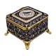 thumbnail image 1 of Joyero cuadrado, cofre del tesoro, joyero decorativo para pendientes Azul dorado, 1 of 9