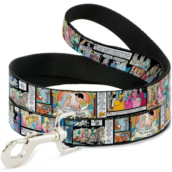 Disney Pet Leash, Dog Leash, Cinderella Movie Panels Quotes, 4 Feet Long 0.5 Inch Wide
