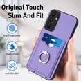 thumbnail image 7 of Wallet Case for Samsung Galaxy A54 5G, Stylish Ultra Slim PU Leather Card Slots Ring Stand Wrist Strap Shockproof Protective Thin Lightweight Back Case Cover for Samsung Galaxy A54 5G, Purple, 7 of 7