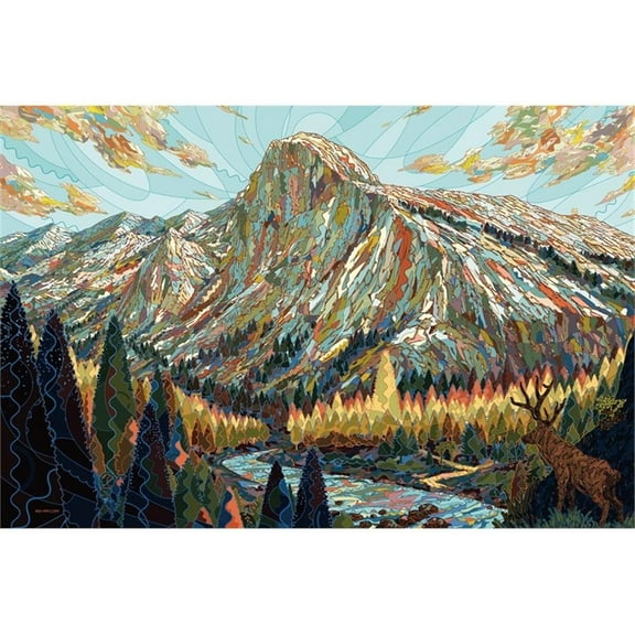 Giant Art 72x48 Technicolor Fine Art Giant Canvas Print in Multi-Color