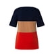 thumbnail image 5 of Blusa de cuello redondo superior de manga corta con bloque de color de camiseta para mujer, naranja colorida, S Methold AP002555-46, 5 of 7
