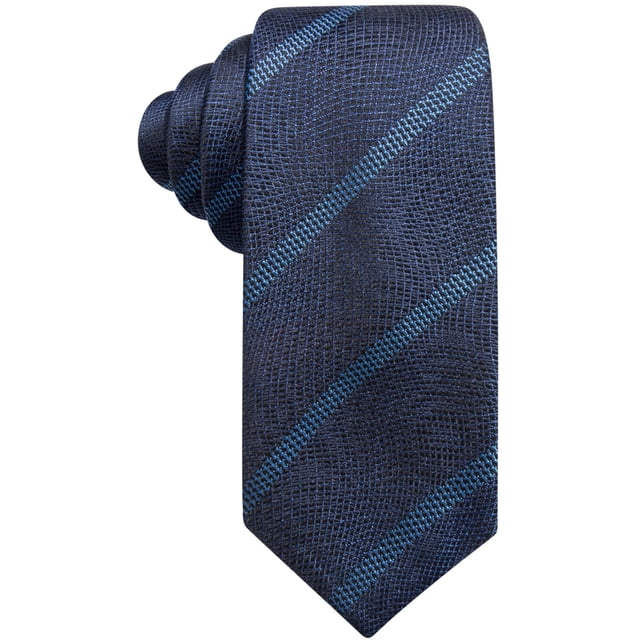 Alfani Cravate Rayée Auto-Nouée pour Hommes, Bleu, Taille Unique