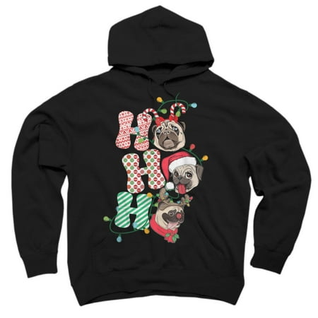 

Pug Christmas Ho Ho Funny Pug Lovers Christmas Pajama Xmas Black Graphic Pullover Hoodie - Design By Humans 2XL