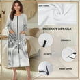 thumbnail image 6 of Yuyamidu Reindeer Zipper Front Bathrobe for Women Christmas Long Sleeve Gowns Sleepwear Size XL Spa Robes Womens Pj Dress Breathable Crewneck House Coats, Gray, 6 of 7