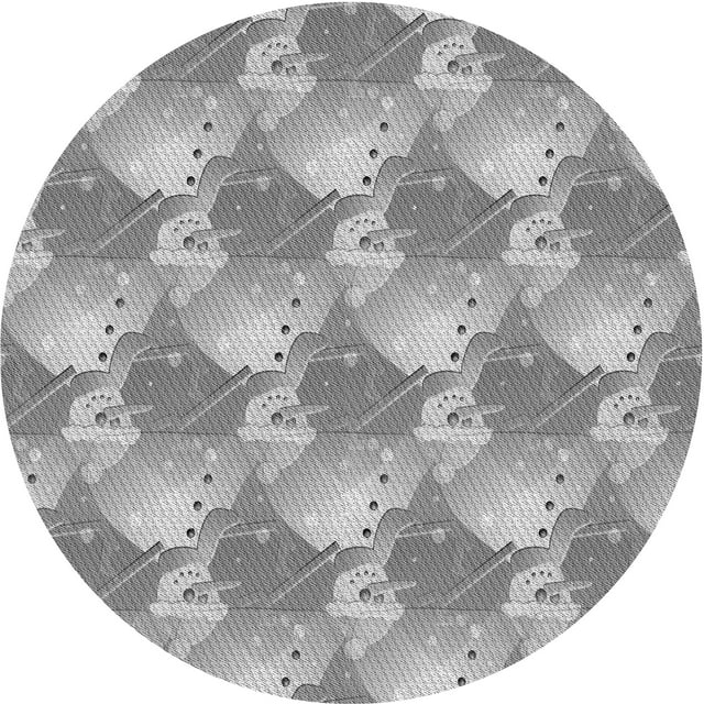 Ahgly Company Machine Washable Indoor Square Transitional Platinum Gray Area Rugs, 3' Square