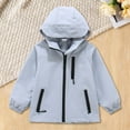 thumbnail image 2 of Otqutp Kids Waterproof Hiking Jackets Boys Girls Lightweight Hooded Raincoat Multi Pocket Zip Up Cargo Windproof Outwear, 2 of 9