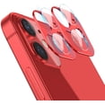 thumbnail image 1 of DAMAIE Camera Lens Protector for iPhone 12, Aluminum Alloy Lens Protective Ring - Red, 2 Pcs, 1 of 7
