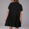 thumbnail image 4 of Jinhomg Girls Cue Summer Dresses Fashion Patchwork Pleated Dress Casual Loose Short Sleeve Crew Neck A Line Beach Boho Mini Dress 2025 Cute Gifts Winter Saving Black 7 Years, 4 of 10