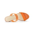 thumbnail image 4 of BLISSFUL STEP Women's Strappy Block Heel Slides Mules Sandals Orange 5.5, 4 of 7