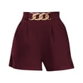 thumbnail image 5 of Casual Pants for Women Elegant High Waist Pleated Straight Leg Summer Shorts with Pockets, 5 of 5