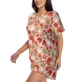 thumbnail image 2 of Naloa Dragonfly Mushroom Women's Short-Sleeved Pajama Set, Loungewear, Summer pajamas, Breathable Cozy - 3X-Large, 2 of 9