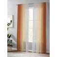 thumbnail image 4 of Sheer Curtains 96 Inches Long, Burnt Orange Ombre Light Filtering Window Curtains for Living Room, Modern Grey Gradient Farmhouse Art Rod Pocket Voile Sheer Curtain Drapes, 52"W x 96"L, 2 Panels, 4 of 8