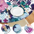 thumbnail image 4 of Pioneer Flower Floral Print Pattern Round Fitted Tablecloth with Elastic Edge,Dining Table Cover Waterproof,Outdoor Round Tablecloth for Camping,Dining,Indoor and Outdoor, 4 of 7